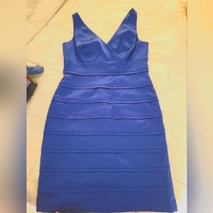 Royal blue satin cocktail dress size 14